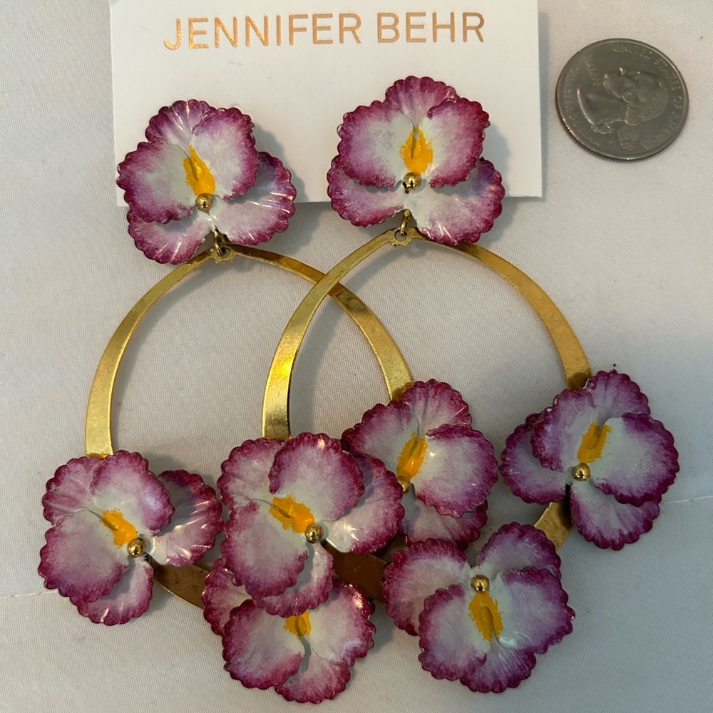 New in box, Jennifer Behr large clip on earrings. Never worn.